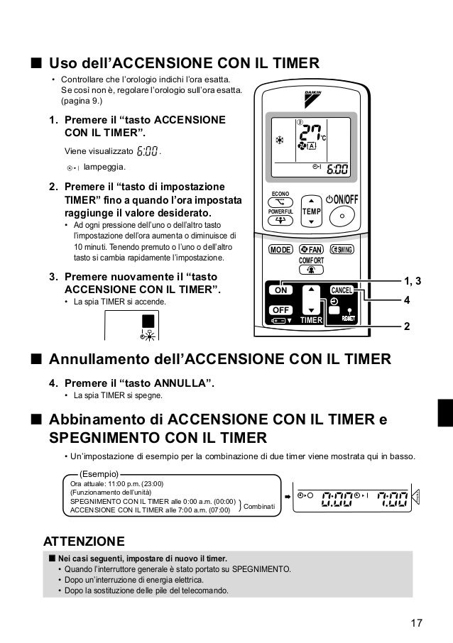 Condizionatore daikin istruzioni telecomando Condizionatore daikin istruzioni telecomando