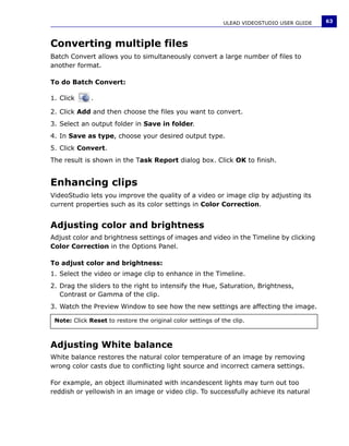 Manuale Ulead Videostudio 11 Plus