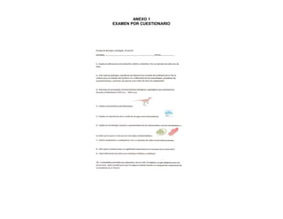ANEXO 1
EXAMEN POR CUESTIONARIO
 