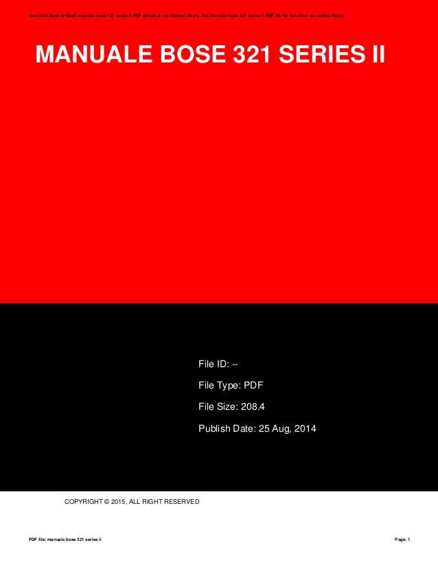 Bose 321 Manual Pdf