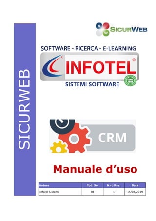 SICURWEB
Manuale d’uso
Autore Cod. Sw N.ro Rev. Data
Infotel Sistemi 01 1 15/04/2019
 