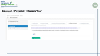 MANUAL
PDDE INTERATIVO
EDUCAÇÃO CONECTADA
100
2022
Dimensão 4 > Pergunta 27 > Resposta “Não”
 