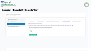 MANUAL
PDDE INTERATIVO
EDUCAÇÃO CONECTADA
101
2022
Dimensão 4 > Pergunta 28 > Resposta “Sim”
 