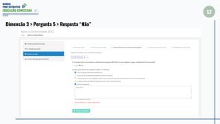 MANUAL
PDDE INTERATIVO
EDUCAÇÃO CONECTADA
52
2022
Dimensão 3 > Pergunta 5 > Resposta “Não”
 