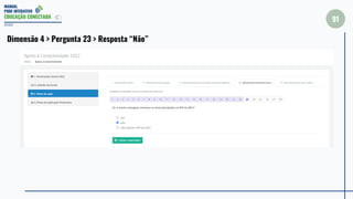 MANUAL
PDDE INTERATIVO
EDUCAÇÃO CONECTADA
2022
Dimensão 4 > Pergunta 23 > Resposta “Não”
91
 