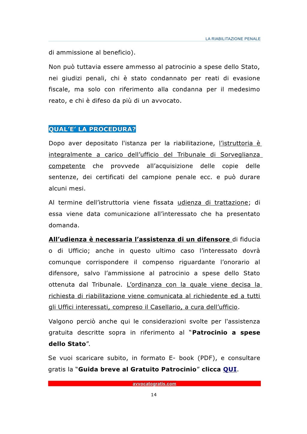 Guida Breve alla RIABILITAZIONE PENALE anche con il gratuito patrocin…