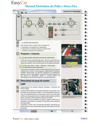 MECÂNICA 2000 Retornar ao indice Retornar ao ÍNDICE 2
Manual Eletrônico do Palio e Siena Flex
64
64- Item 10- Eletrovalvula de purga de canister - CANP
 