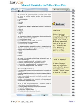 MECÂNICA 2000 Retornar ao indice Retornar ao ÍNDICE 2
Manual Eletrônico do Palio e Siena Flex
 