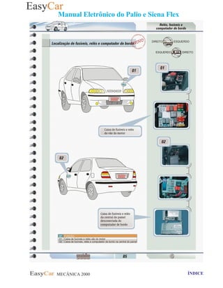 MECÂNICA 2000 Retornar ao indice Retornar ao ÍNDICE 2
Manual Eletrônico do Palio e Siena Flex
85- Localizacao de fusiveis, reles e computador de bordo
 