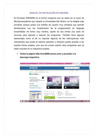 Manual Instalacion EMU8086 | PDF