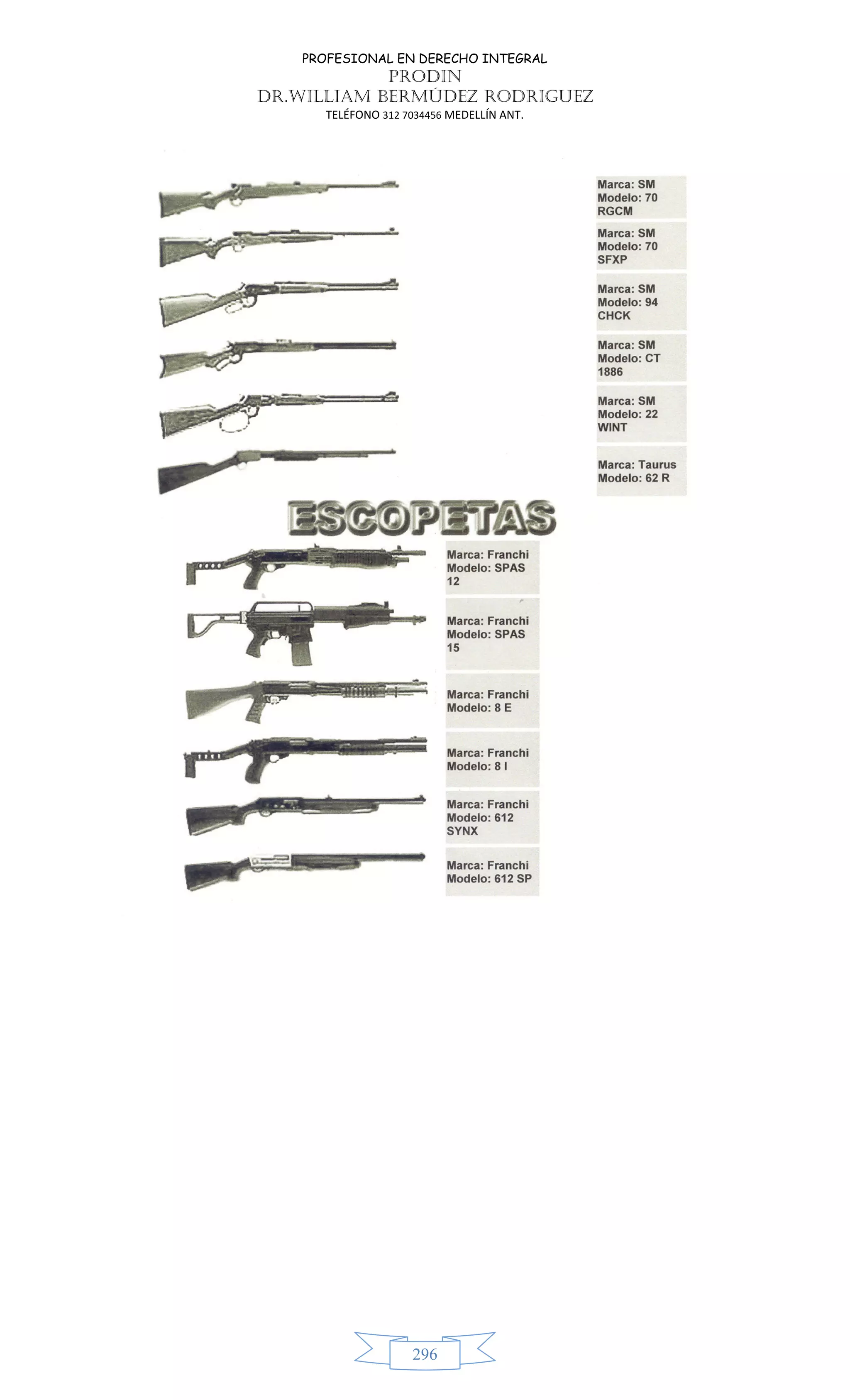 PROFESIONAL EN DERECHO INTEGRAL
PRODIN
DR.WILLIAM BERMÚDEZ RODRIGUEZ
TELÉFONO 312 7034456 MEDELLÍN ANT.
296
 
