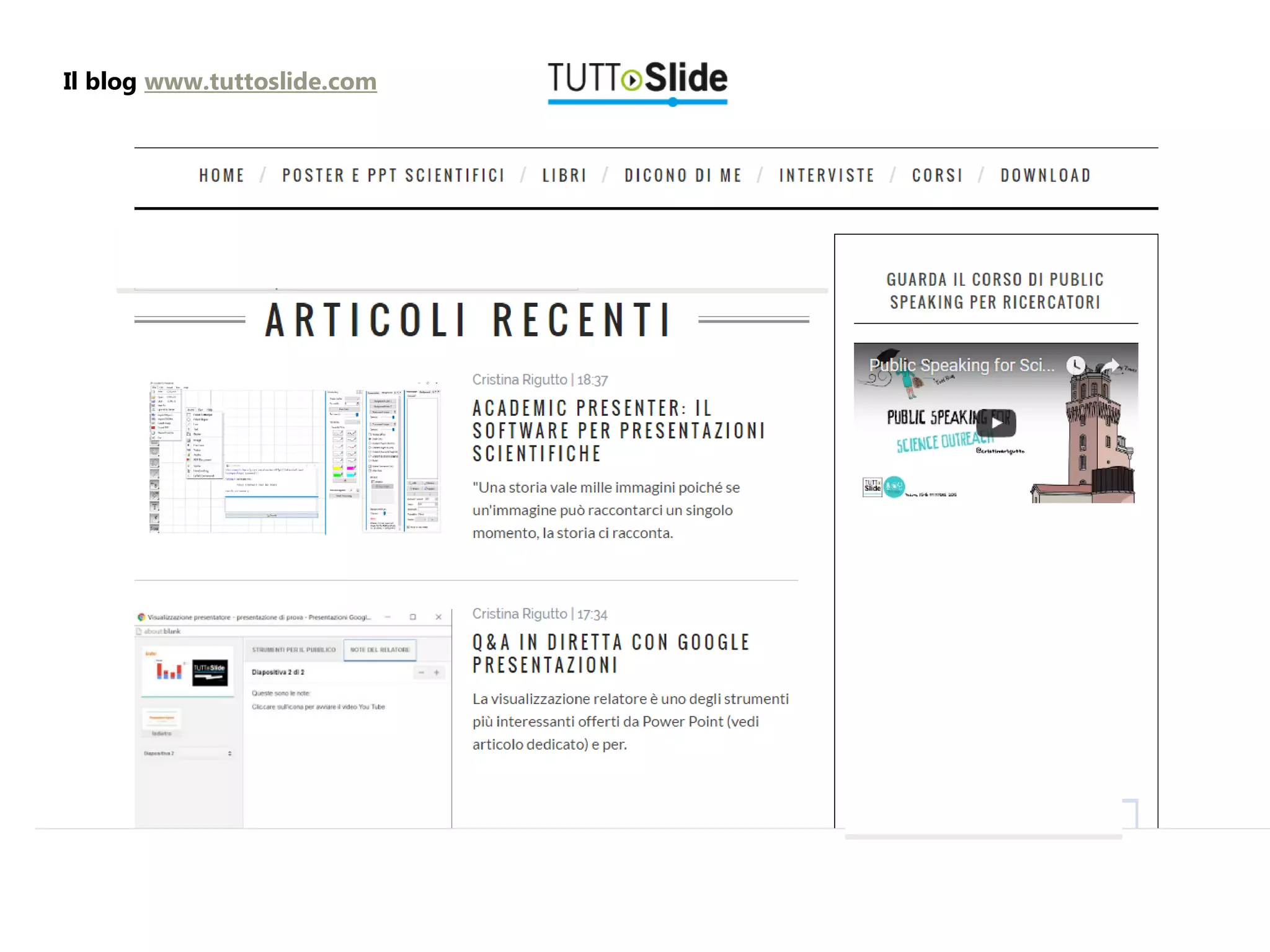 Il blog www.tuttoslide.com
 