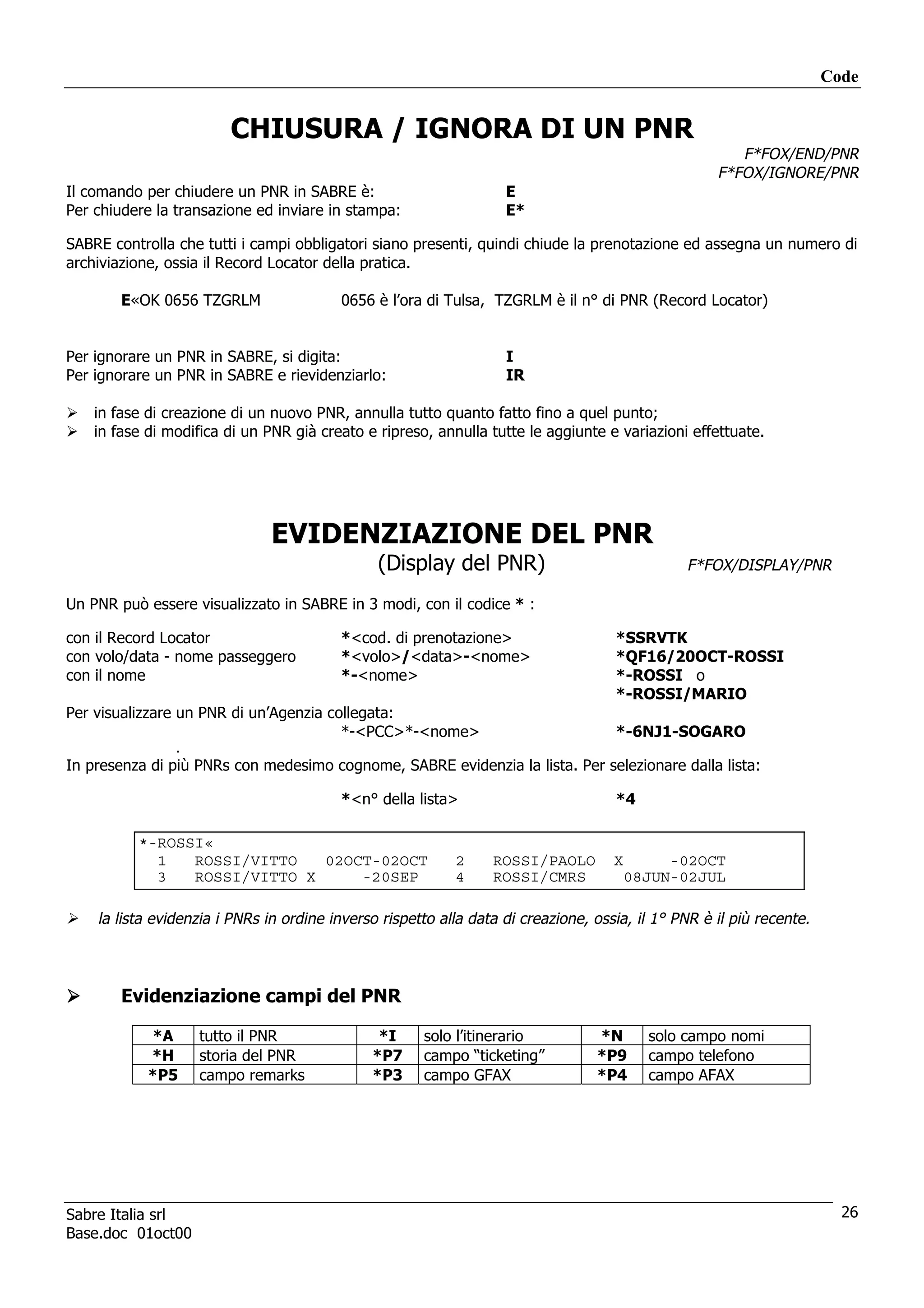 Manuale Sabre base | PDF