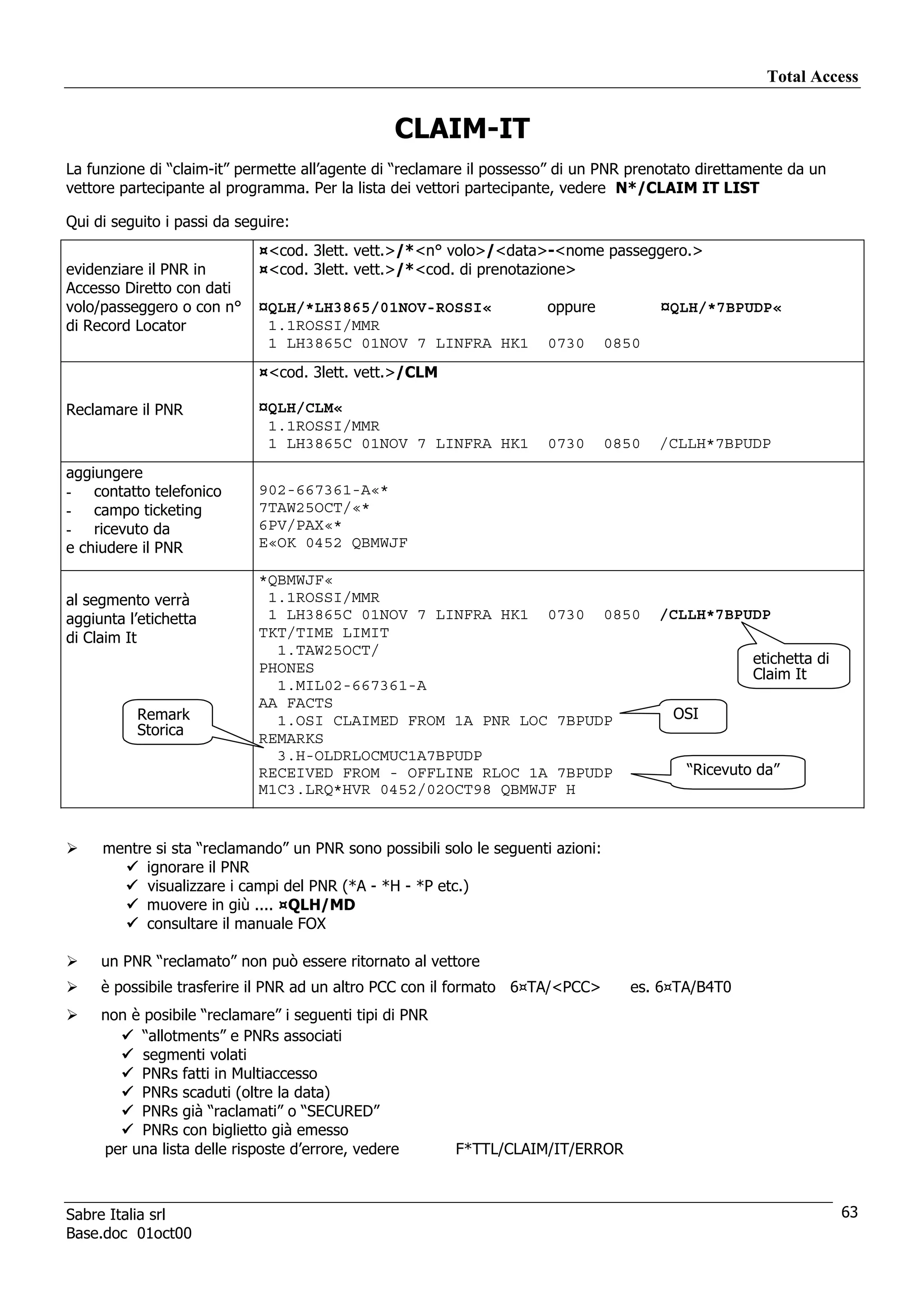 Manuale Sabre base | PDF