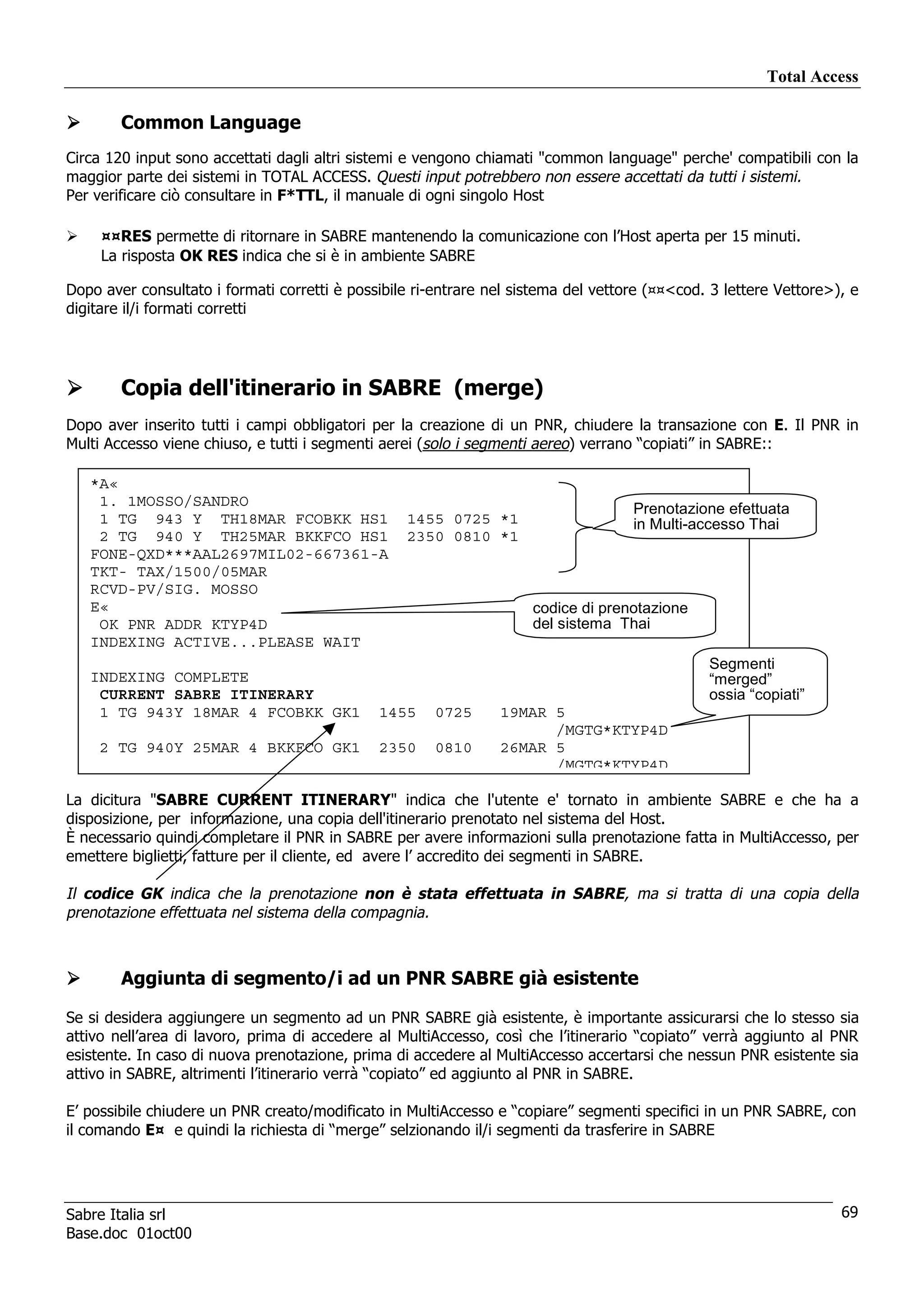Sabre User Guide.pdf Manuale Sabre base | PDF