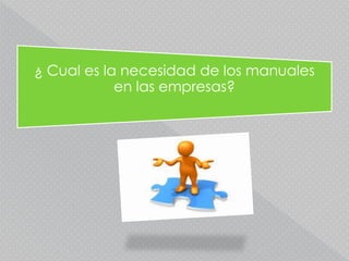 ¿ Cual es la necesidad de los manuales
en las empresas?
 