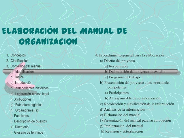 Manuales organizacion y procedimientos