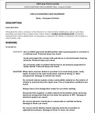 Manuales de reparaciones jeep compass y patriot limited 2007-2009