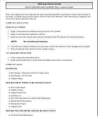 Manuales de reparaciones jeep compass y patriot limited 2007-2009