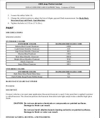 Manuales de reparaciones jeep compass y patriot limited 2007-2009