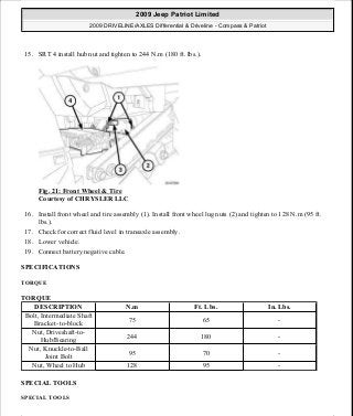 Manuales de reparaciones jeep compass y patriot limited 2007-2009