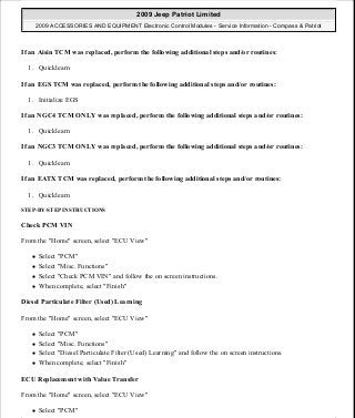 Manuales de reparaciones jeep compass y patriot limited 2007-2009