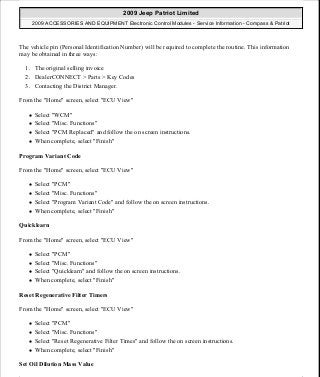 Manuales de reparaciones jeep compass y patriot limited 2007-2009