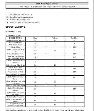 Manuales de reparaciones jeep compass y patriot limited 2007-2009