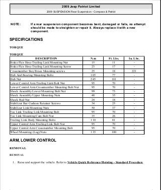 Manuales de reparaciones jeep compass y patriot limited 2007-2009