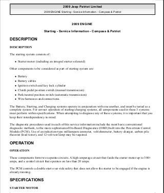 Manuales de reparaciones jeep compass y patriot limited 2007-2009