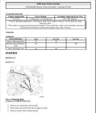 Manuales de reparaciones jeep compass y patriot limited 2007-2009
