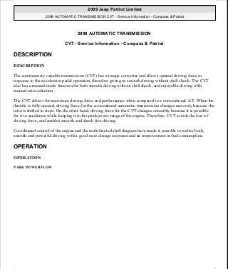 Manuales de reparaciones jeep compass y patriot limited 2007-2009