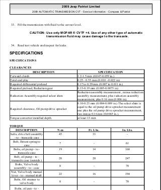 Manuales de reparaciones jeep compass y patriot limited 2007-2009
