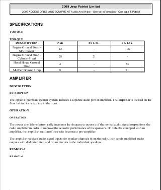 Manuales de reparaciones jeep compass y patriot limited 2007-2009