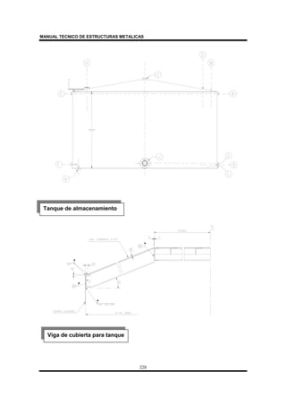 MANUAL TECNICO DE ESTRUCTURAS METALICAS
228
Tanque de almacenamiento
Viga de cubierta para tanque
 