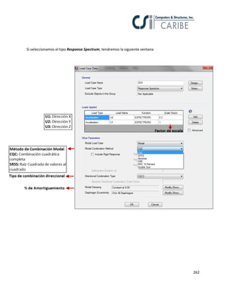 Si seleccionamos el tipo Response Spectrum, tendremos la siguiente ventana

262

 