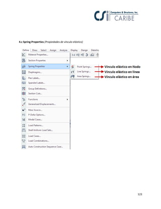 123
4.c Spring Properties (Propiedades de vínculo elástico)
 