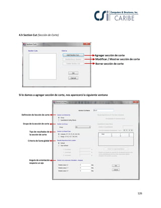 126
4.h Section Cut (Sección de Corte)
Si le damos a agregar sección de corte, nos aparecerá la siguiente ventana
 