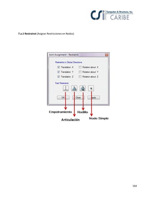 164
7.a.1 Restrainst (Asignar Restricciones en Nodos)
 