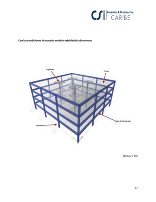 17
Con las condiciones de nuestro modelo establecido obtenemos
(Vista en 3D)
 