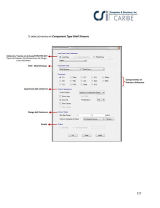 217
Si seleccionamos en Component Type Shell Stresses
 