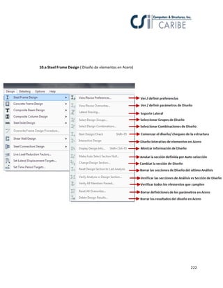 222
10.a Steel Frame Design ( Diseño de elementos en Acero)
 