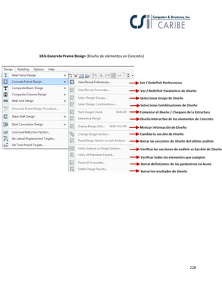 228
10.b Concrete Frame Design (Diseño de elementos en Concreto)
 