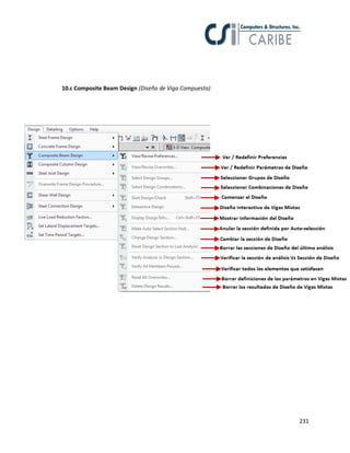 231
10.c Composite Beam Design (Diseño de Viga Compuesta)
 