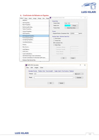 100
A. Coeficiente de Balasto en Zapatas.
 
