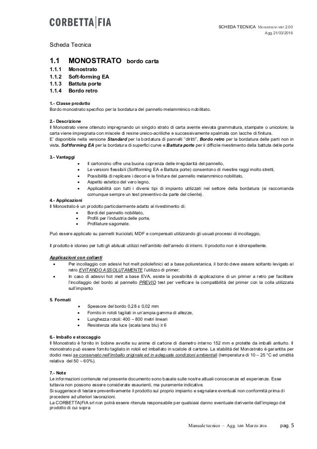 Manuale Tecnico Corbetta Fia