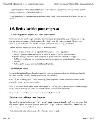 Manual sobre Facebook: redes sociales para usuar...                    http://www.imh.es/dokumentazio-irekia/manuales/...
...