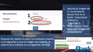 1. Adjunta la imagen de
tu comprobante
dando click en el
botón “seleccionar
archivo” o
“examinar”
2. Pulsa el botón “click
para subir imagen de
comprobante”
Después de realizar el paso 2 es necesario esperar
unos segundos a que la imagen sea cargada, el
sistema te lo indicara con el siguiente mensaje
 