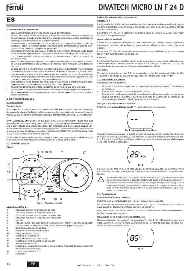 ferroli divatech f24 d инструкция