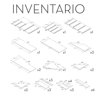 INVENTARIO
x1
a1 a2
a3
b3b2b1
b4
b7
c3
c4
c5
c1
c2
b5
b6
x1
x1
x1
x1
x3
x2 x1 x2
x2 x3 x3
x3 x4
x6
 